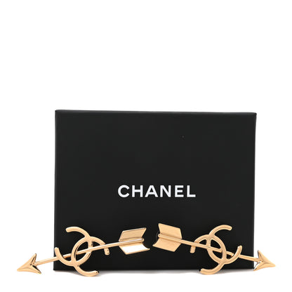 Chanel Metal CC Arrow Stud Earrings Gold 5 of 5
