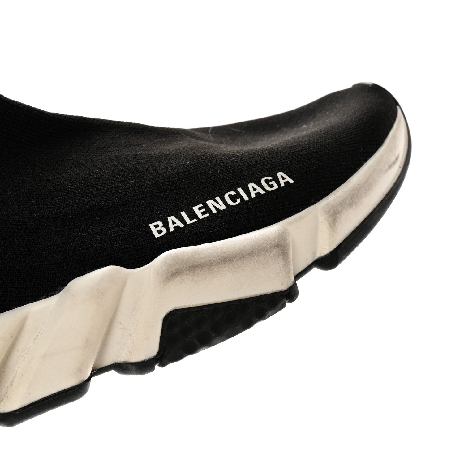 Balenciaga Neoprene Knit Womens Speed Sneakers 40 Black White 9 of 12