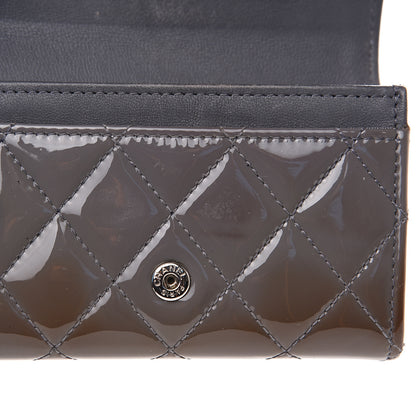 Chanel Patent Quilted Flap Card Holder Brown 8 of 9