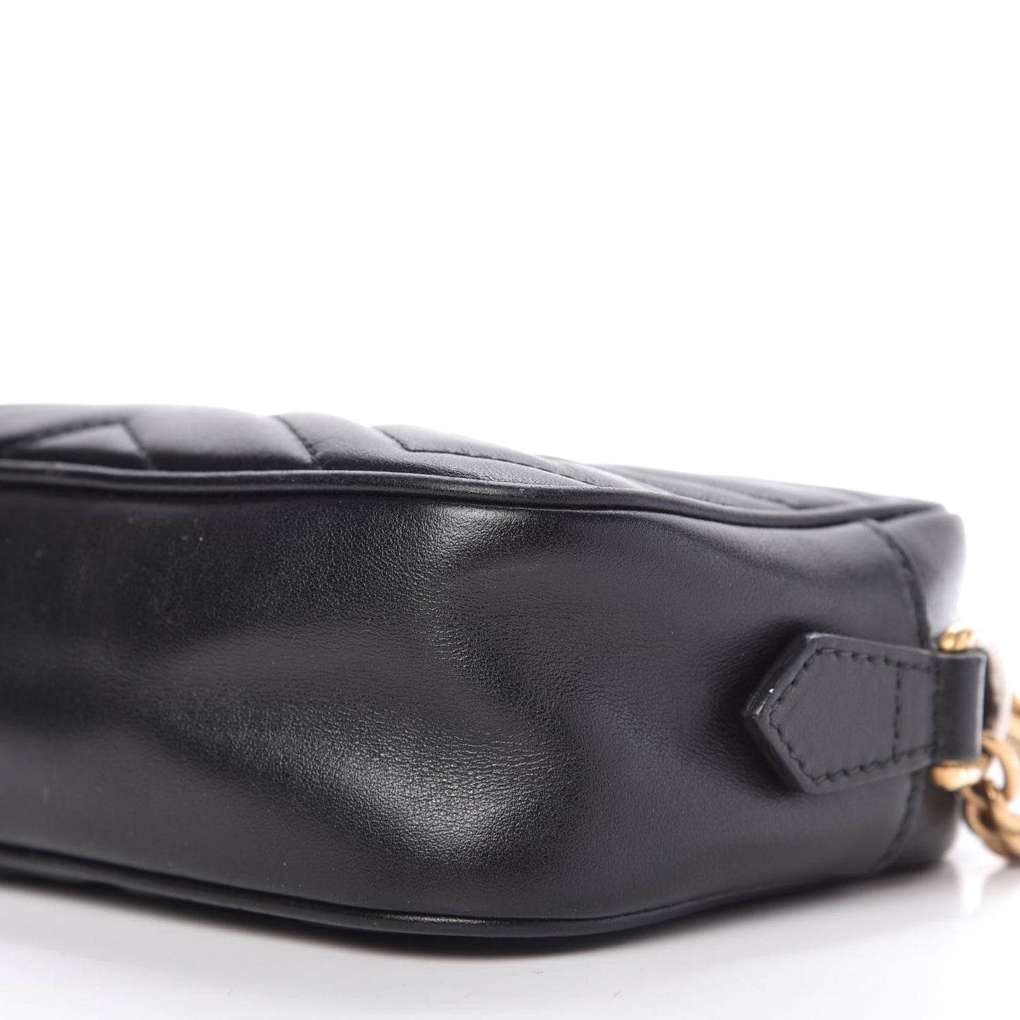 Calfskin Matelasse Mini GG Marmont Chain Shoulder Bag Black