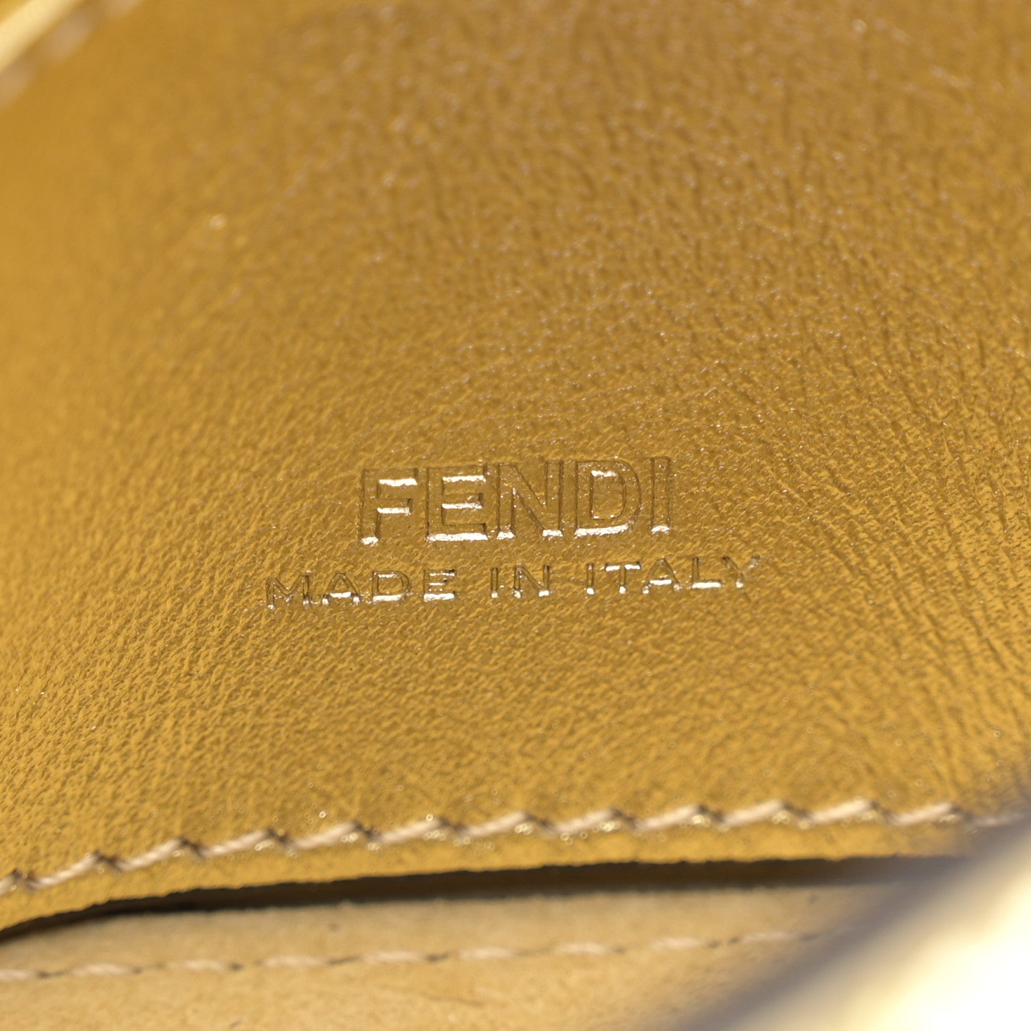 Fendi Crystal Vitello Laminato FF Nano Maxi Buckle Baguette Charm Light Gold 6 of 10