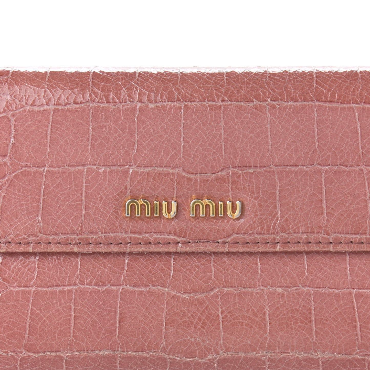 Crocodile Embossed Saint Cocco Lux Continental Flap Wallet Antico
