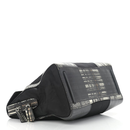 Prada Tessuto Nylon Saffiano Tartan Print Satchel Bianco Dis Tartan 4 of 13