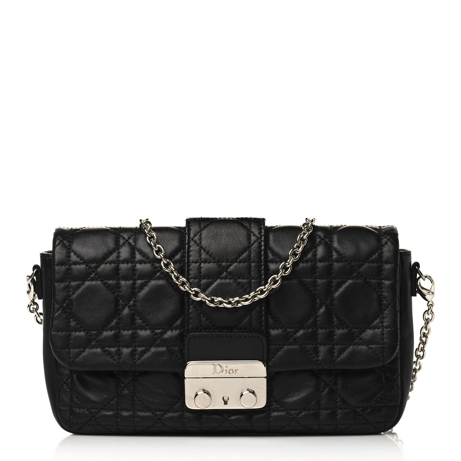 Christian Dior Lambskin Cannage New Lock Pouch Black 1 of 9