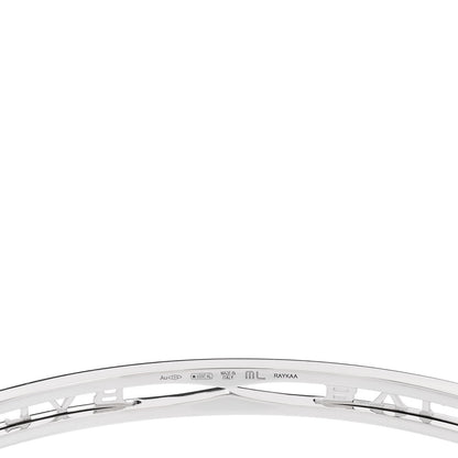 Bulgari 18K White Gold B.Zero1 Bvlgari Logo Bangle Bracelet ML 3 of 4