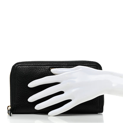 Prada Vitello Daino Zip Around Wallet Black 2 of 7
