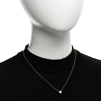 Tiffany 18K Yellow Gold Diamond .78ct Solitaire Pendant Necklace 2 of 5