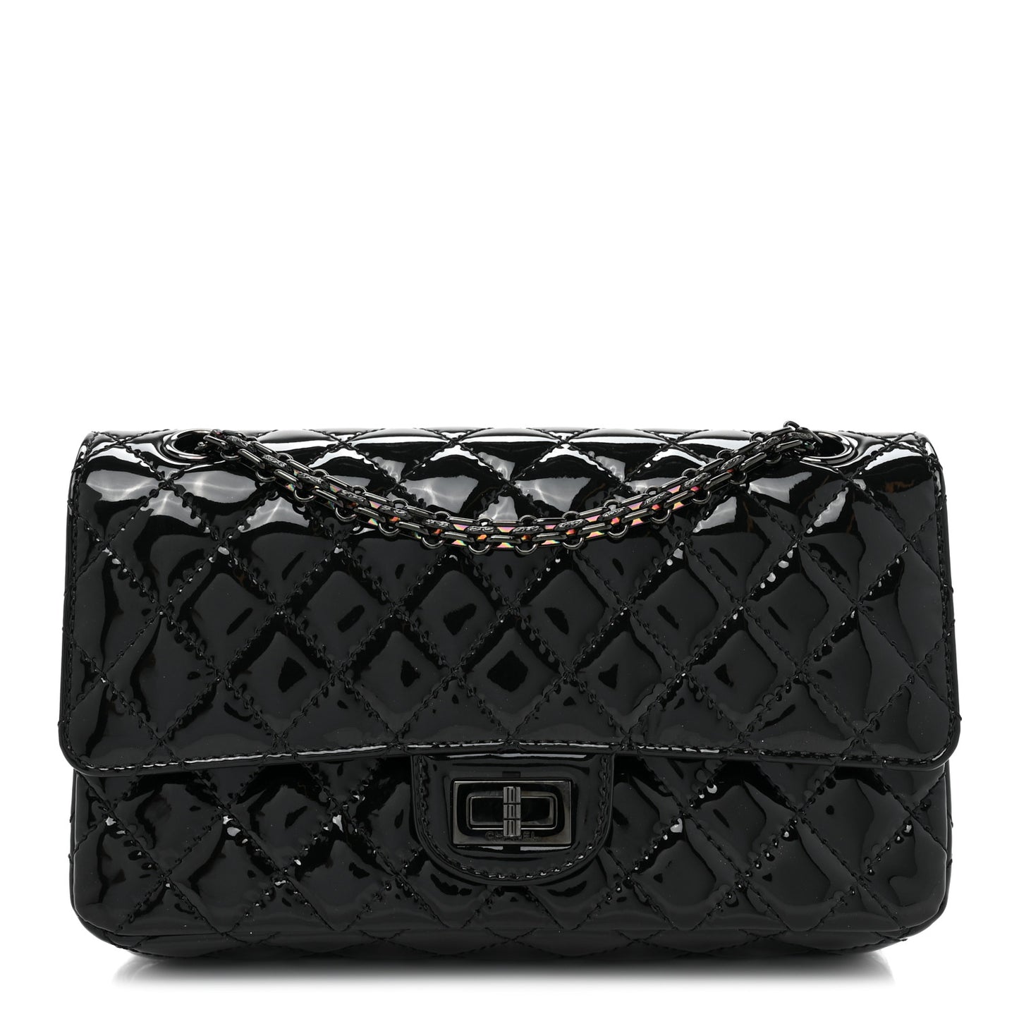 Patent Calfskin Quilted 2.55 Reissue 225 Flap So Black