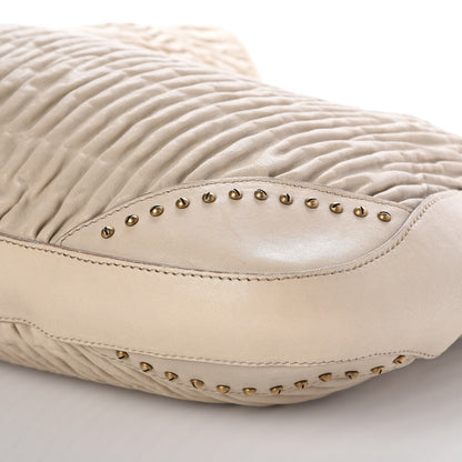 Burberry Lambskin Plisse Studded Hobo Natural 12 of 12