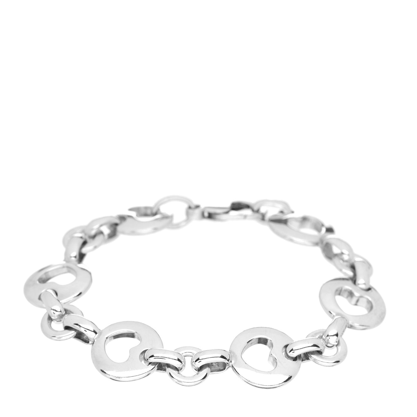 Sterling Silver Heart Stencil Bracelet