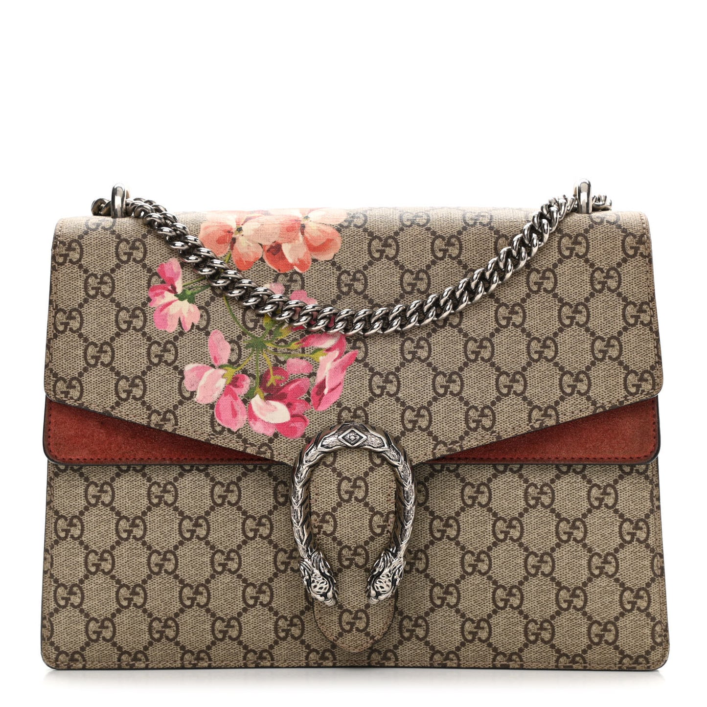 GG Supreme Monogram Blooms Medium Dionysus Shoulder Bag Beige Multicolor Dry Rose
