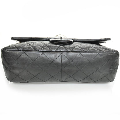 Chanel Distressed Leather 2.55 Reissue 227 Jumbo Flap Black 4 of 9