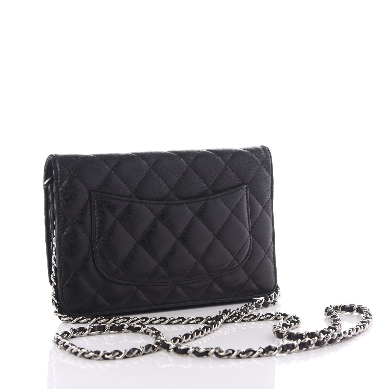 Chanel Lambskin Quilted Wallet On Chain WOC Black 2 of 11