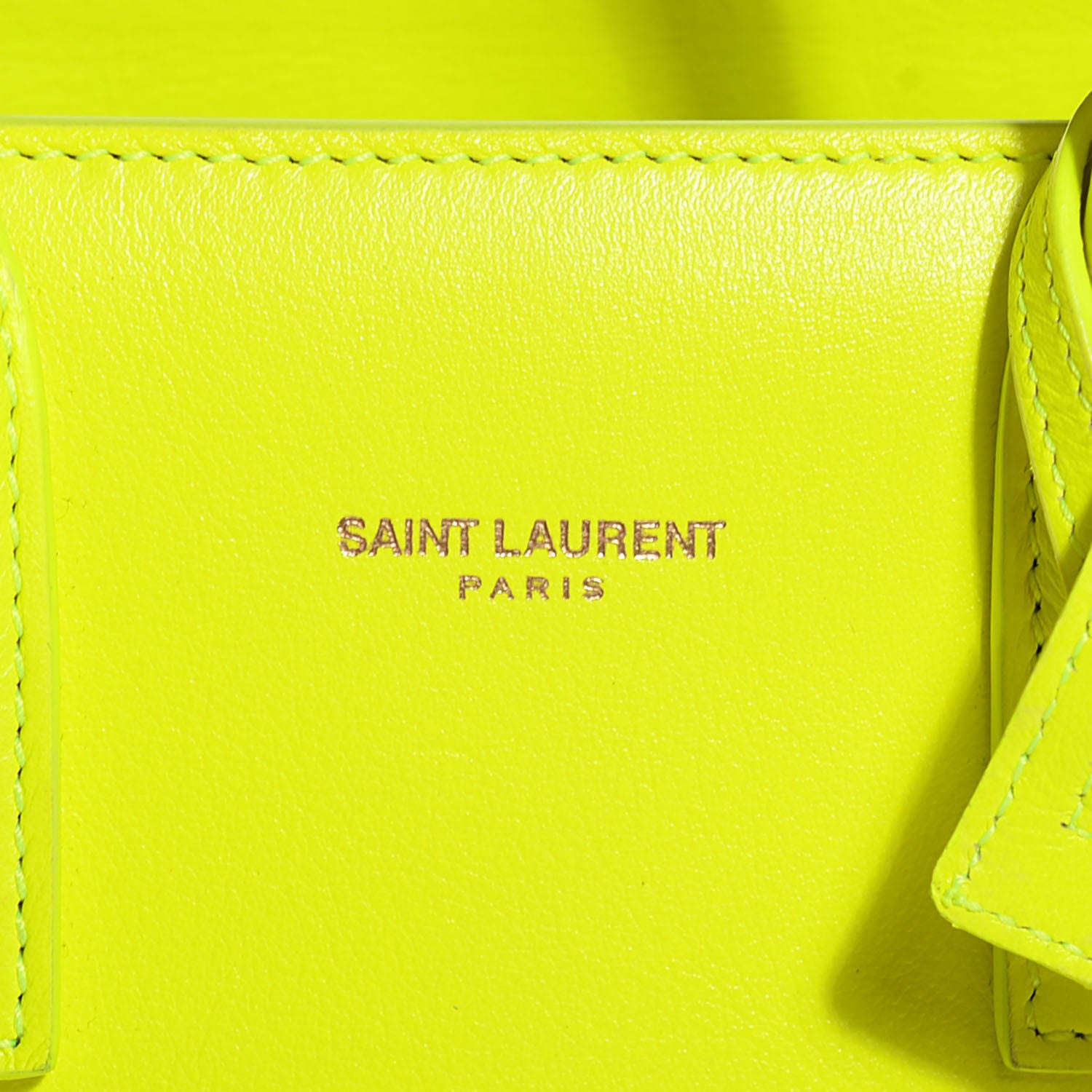 Saint Laurent Calfskin Nano Sac De Jour Neon Yellow 3 of 9