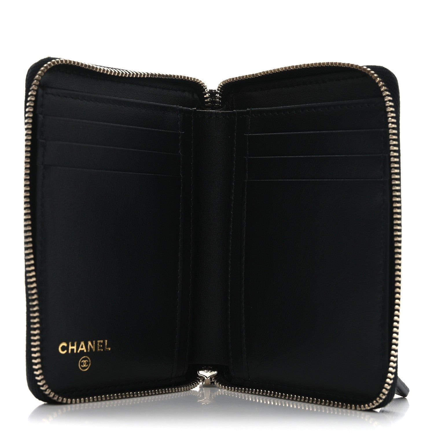 Chanel Caviar Quilted Small Zip Around Wallet Black 5 of 9