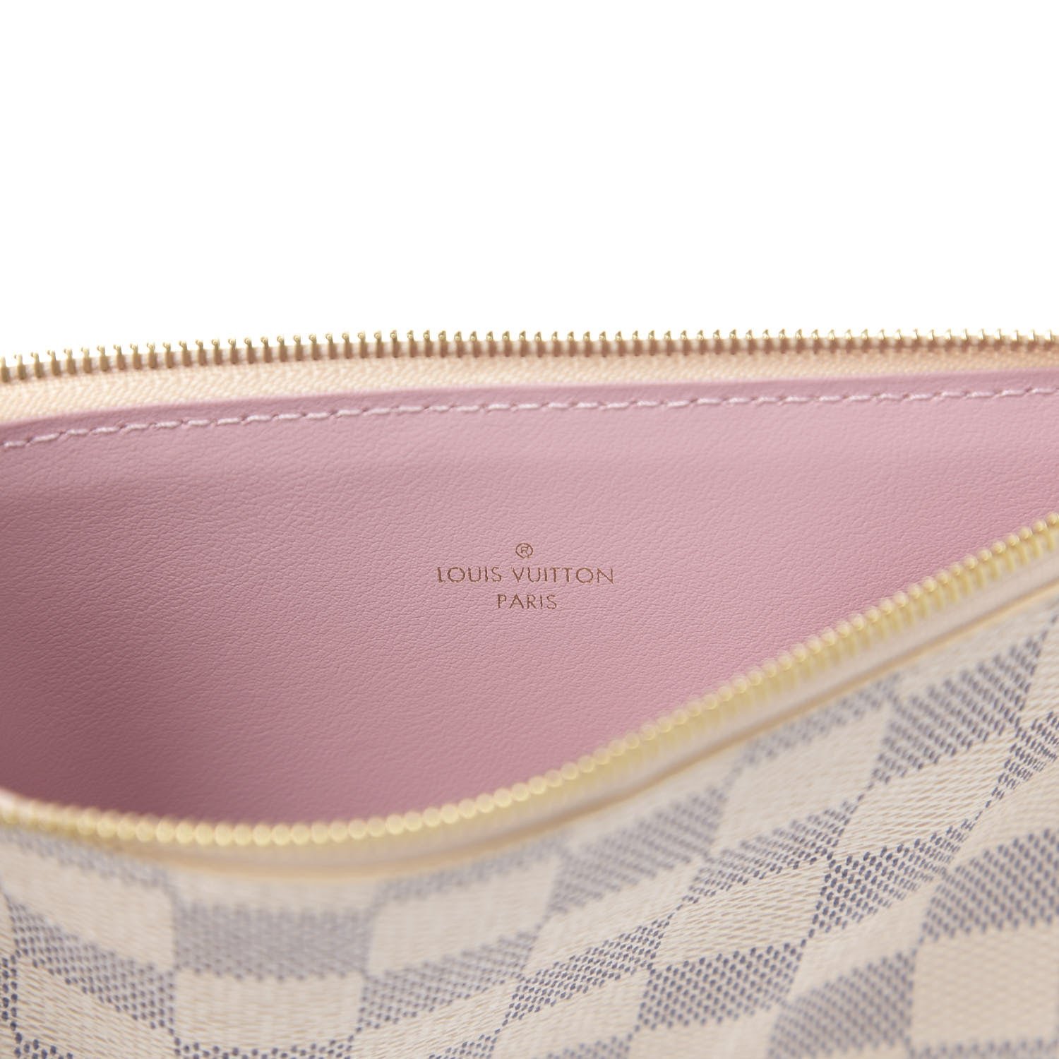 Louis Vuitton Damier Azur Felicie Chain Wallet Zippered Insert Rose Ballerine 5 of 5