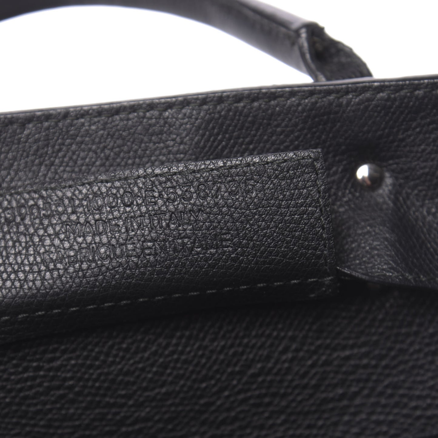 Grained Calfskin Plate Hardware Papier A6 Zip Around Tote Black