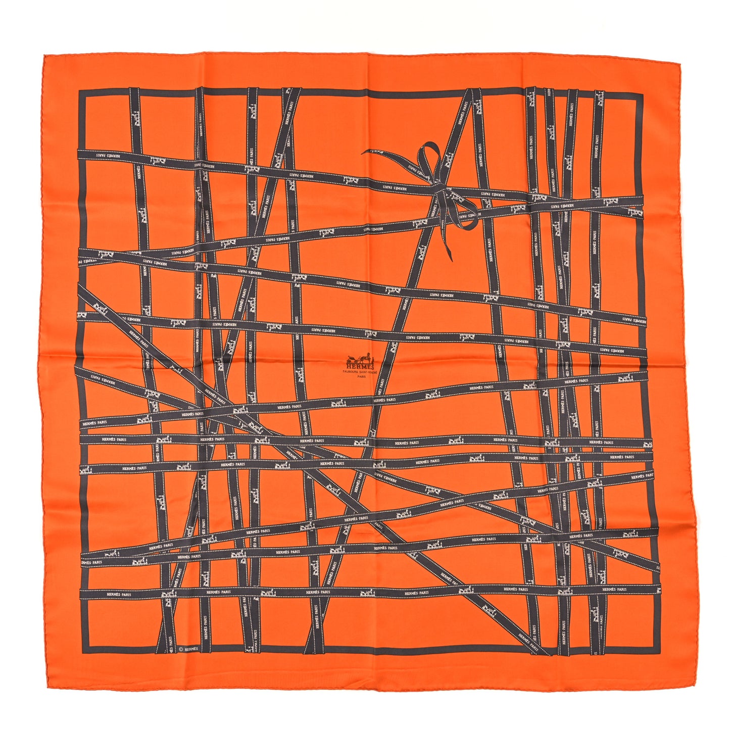 Silk Bolduc Scarf 90 Orange