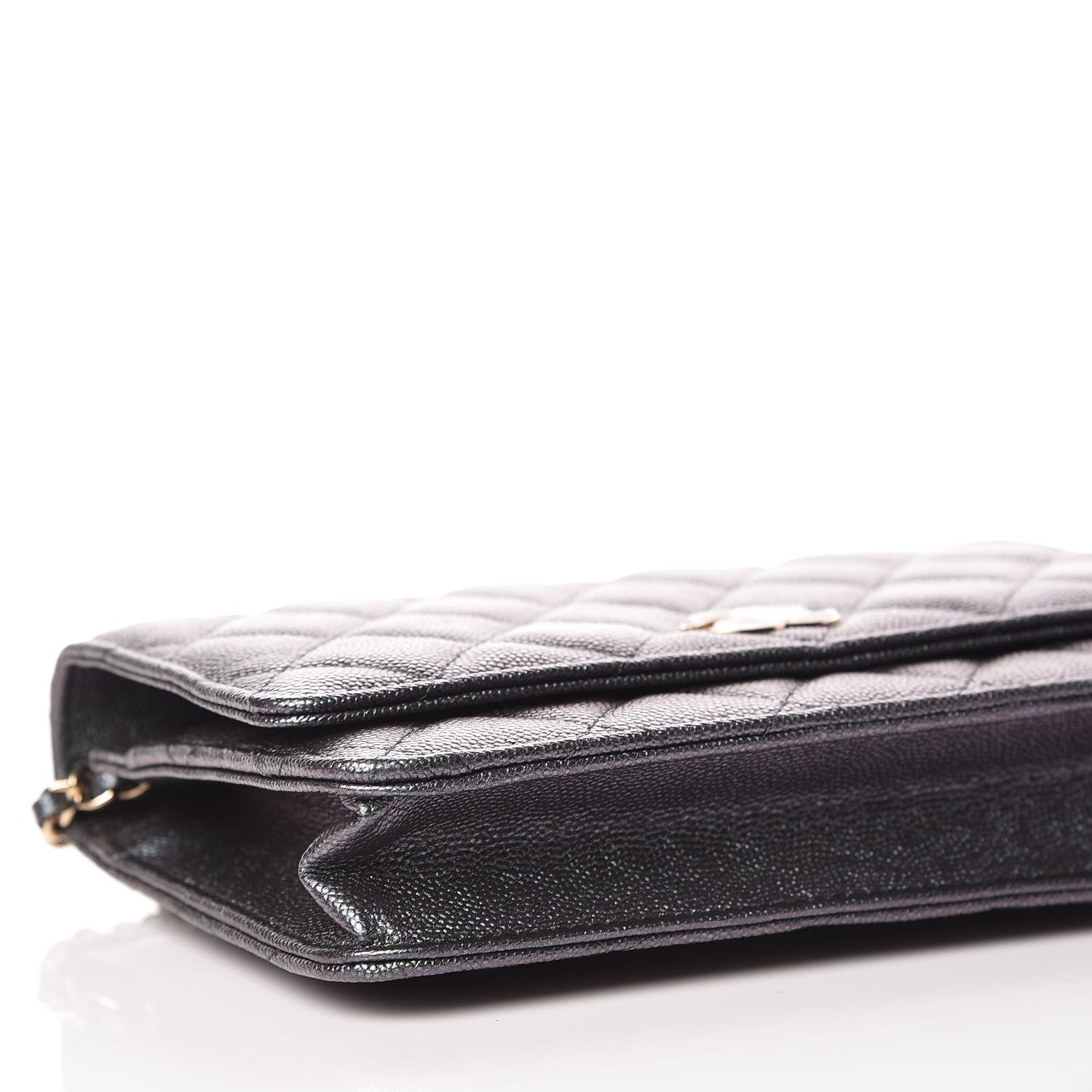 Chanel Iridescent Caviar Quilted Wallet On Chain WOC Black 5 of 11
