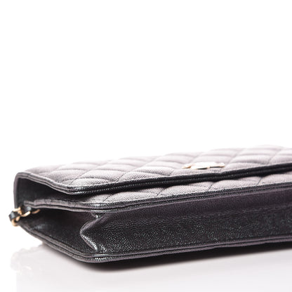Chanel Iridescent Caviar Quilted Wallet On Chain WOC Black 5 of 11