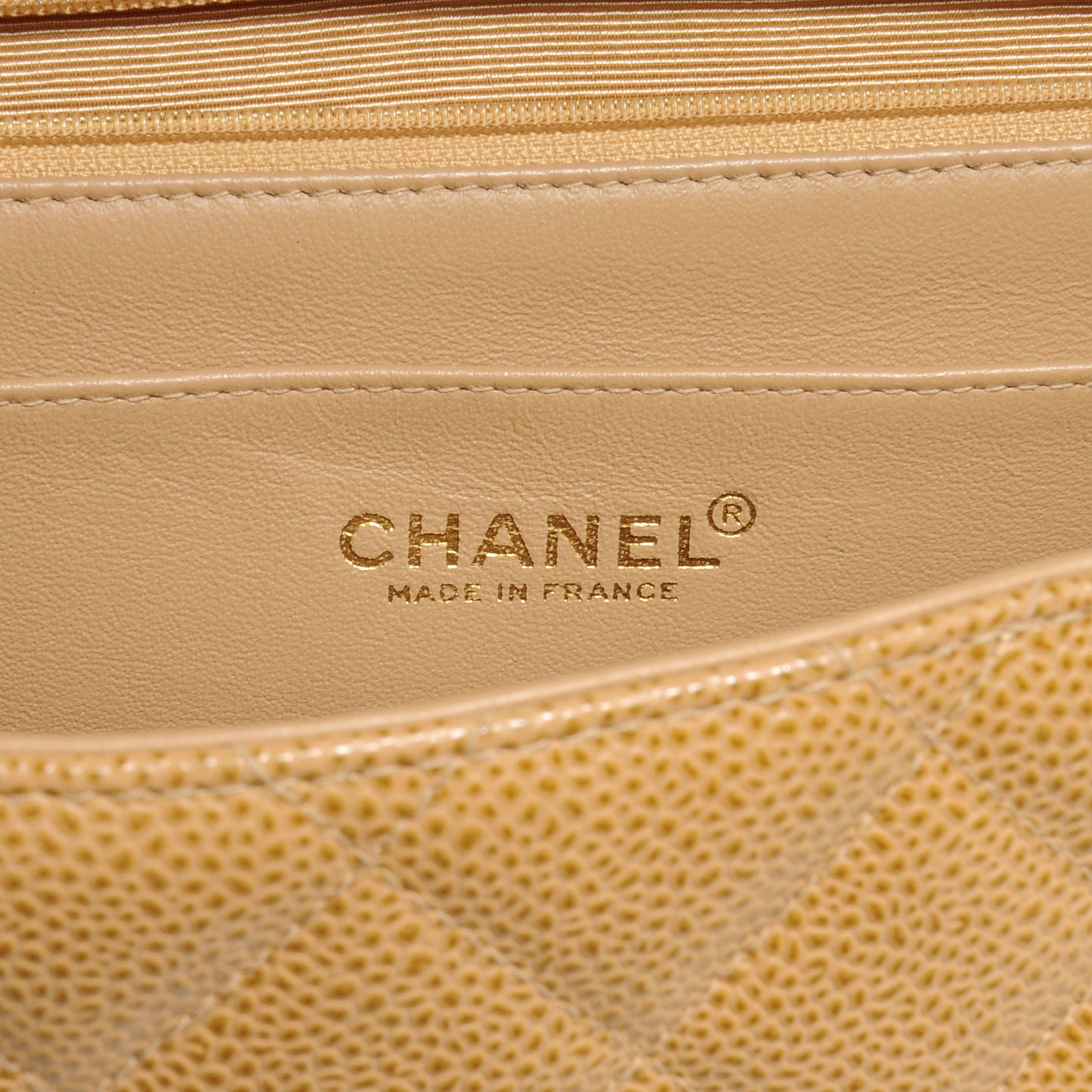 Caviar Jumbo Single Flap Beige