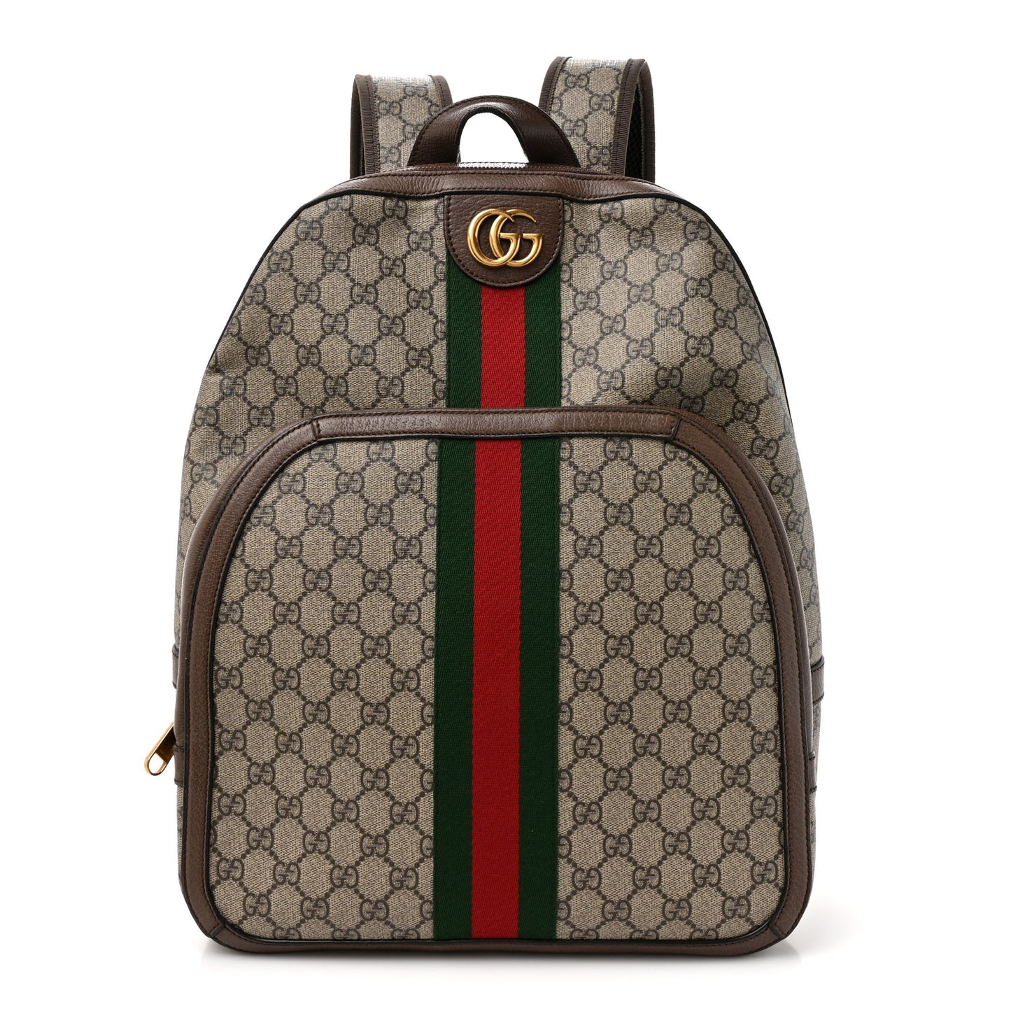 GG Supreme Monogram Medium Ophidia Day Backpack Brown