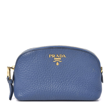 Prada Vitello Daino Cosmetic Pouch Bleuette 1 of 10