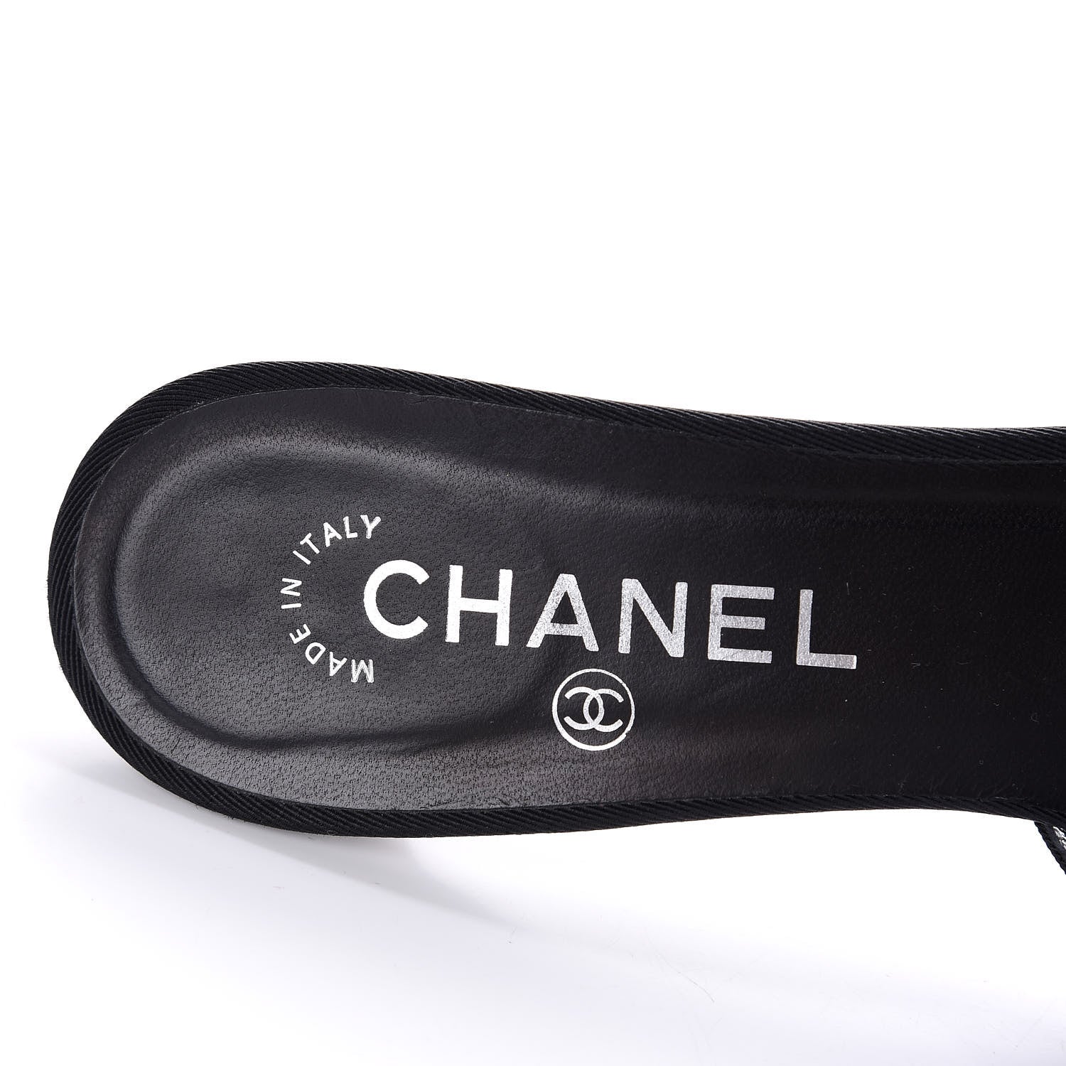 Chanel Metal Silk Grosgrain Camellia Mules 39 Black 7 of 10