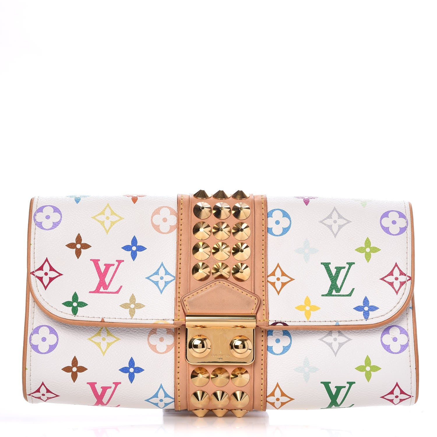 Louis Vuitton Monogram Multicolor Courtney Clutch White 1 of 9