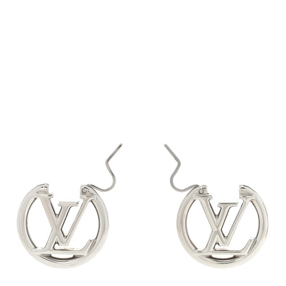 Louis Vuitton Palladium Small Louise Hoop Earrings Silver 3 of 5