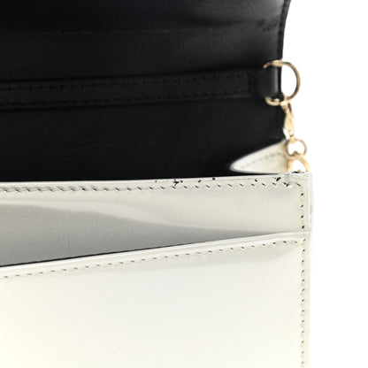 Christian Dior Patent Micro-Cannage Diorama Wallet on Chain Pouch White 14 of 15