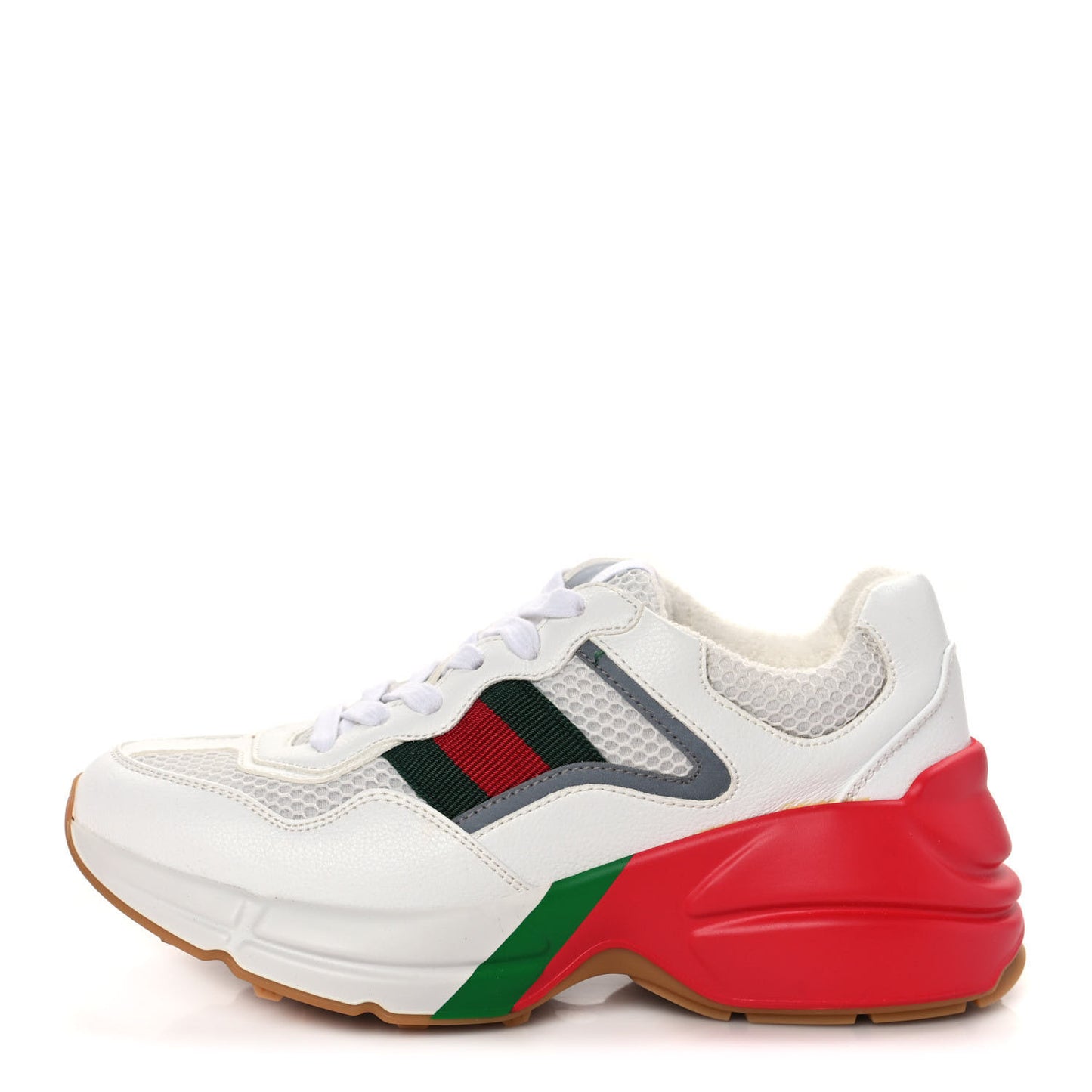 Lavaredo Eco Fabric Mesh Web Womens Rhyton Reflective Sneakers 35.5 Great White Green Red Silver