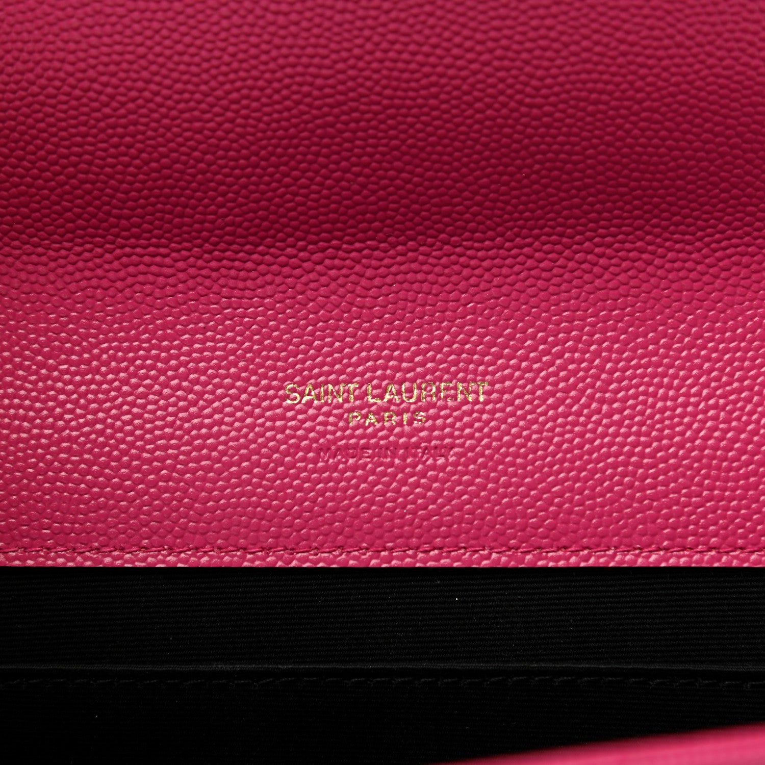Saint Laurent Grain De Poudre Matelasse Chevron Monogram Envelope Clutch Fuxia Couture 7 of 8