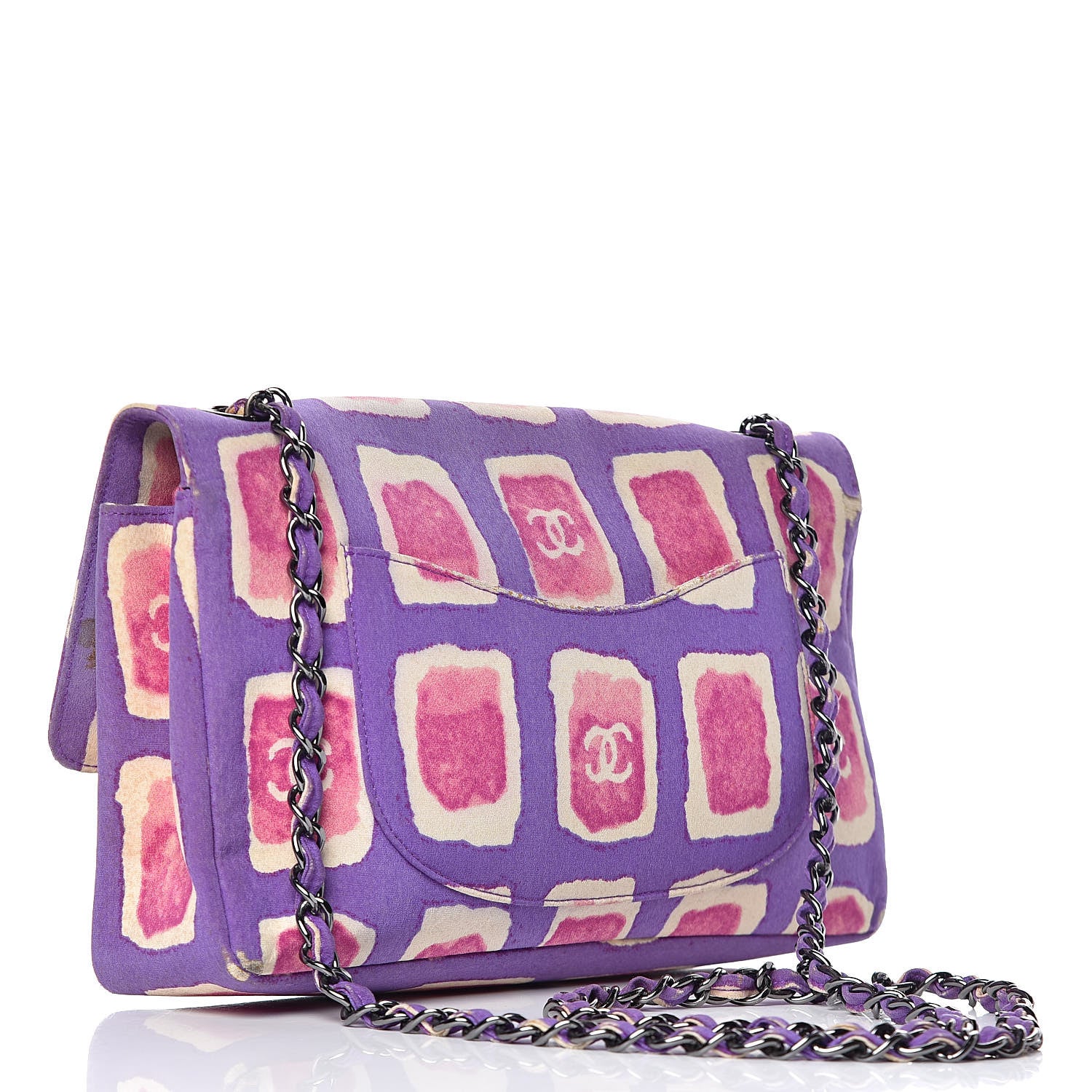 Chanel Nylon Printed Small Flap Purple 3 of 24