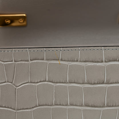 Chloe Calfskin Crocodile Embossed Mini C Double Carry Stormy Grey 12 of 12