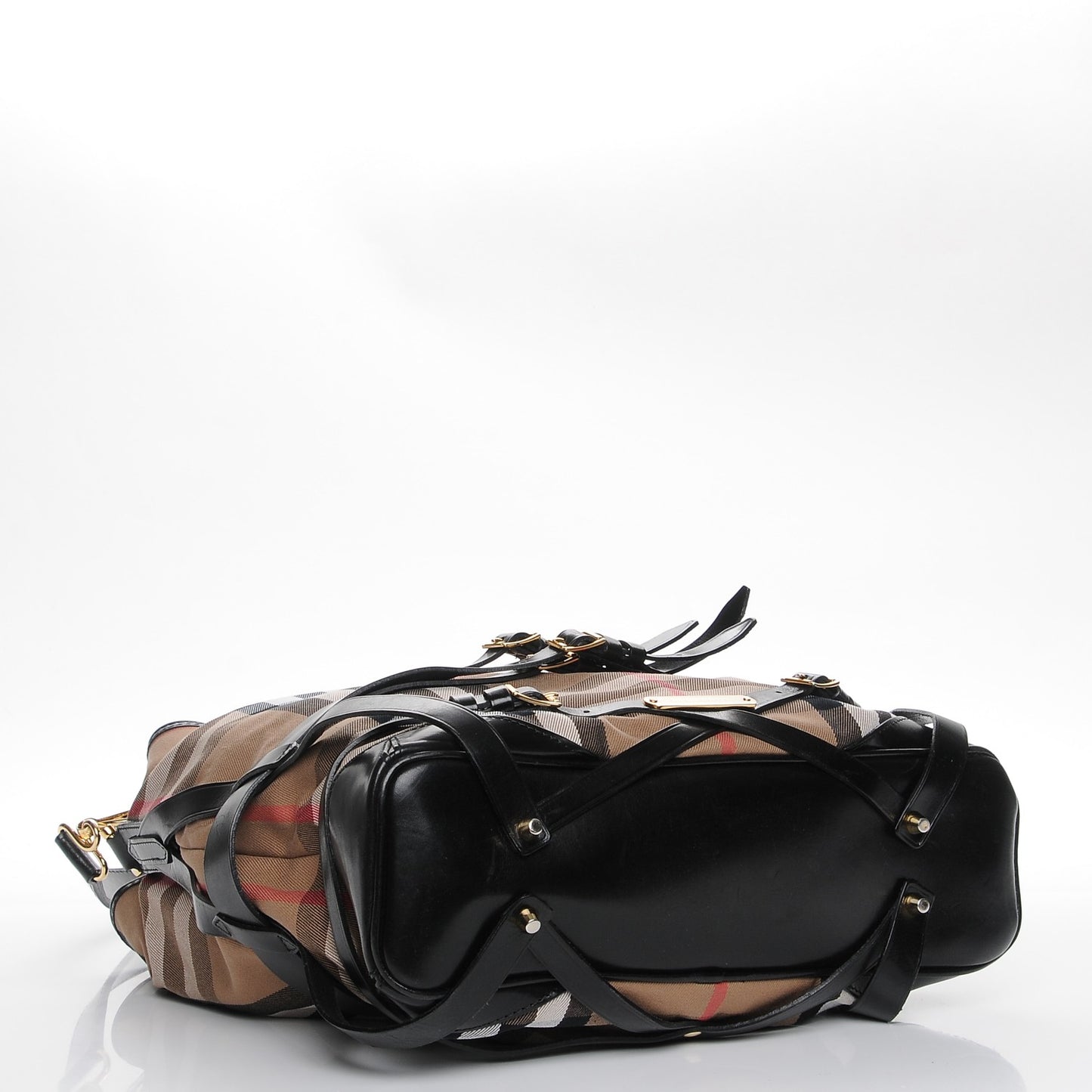 House Check Bridle Calfskin Medium Gosford Hobo Black