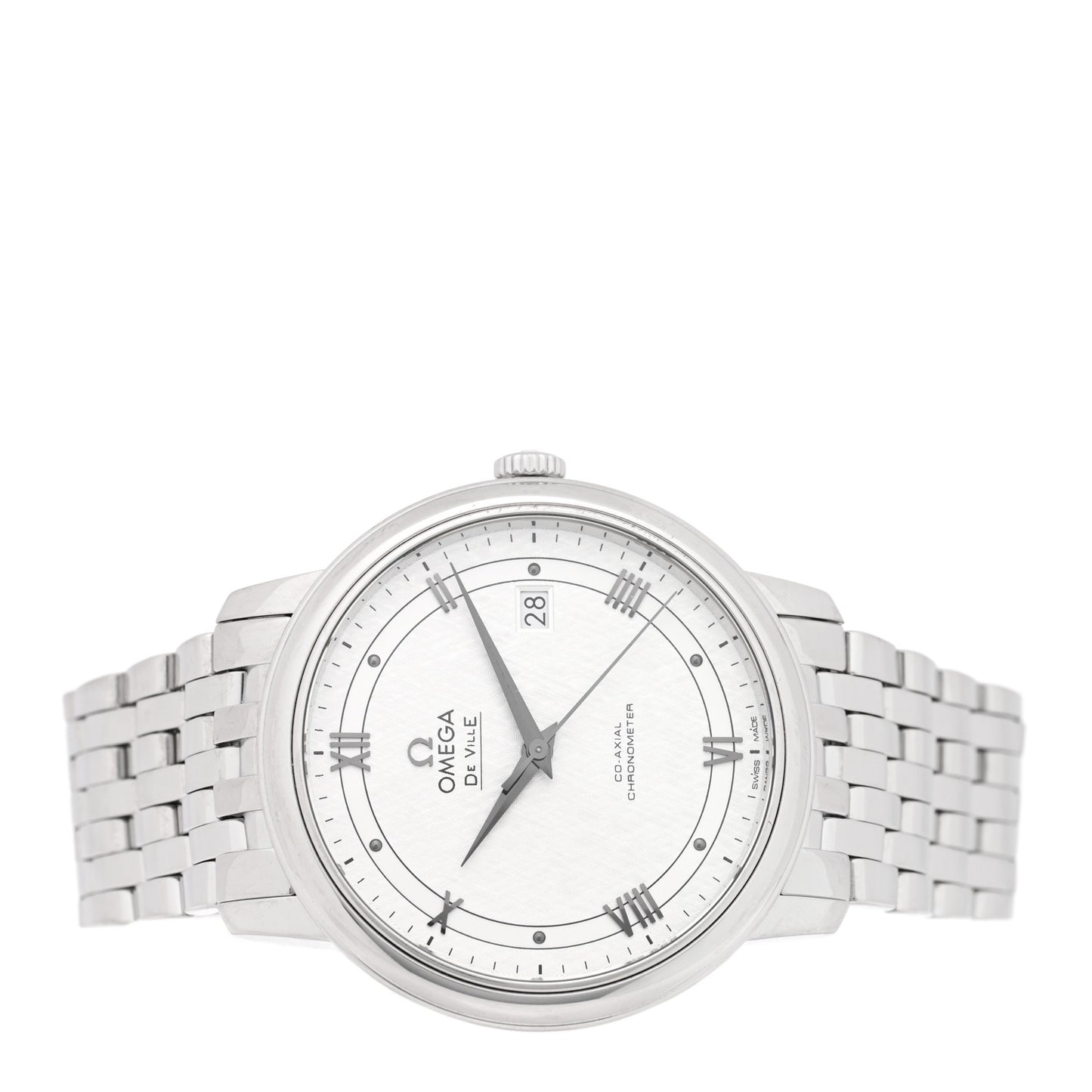 Stainless Steel 36.8mm De Ville Prestige Automatic Watch White 424.10.37.20.04.001