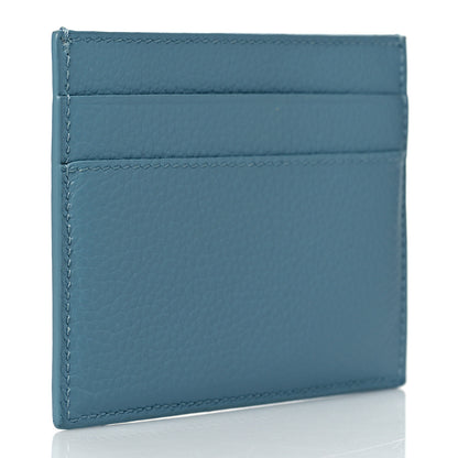 Balenciaga Grained Calfskin Neo Classic Silver Hardware City Card Holder Blue Grey 3 of 11