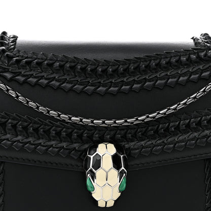 Bulgari Calfskin Plisse Serpenti Forever Crossbody Bag Black 7 of 14