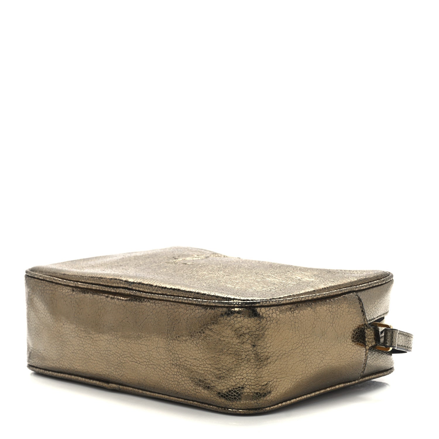 Saint Laurent Calfskin Lame Monogram Small Lou Camera Bag Gold Olive 10 of 12