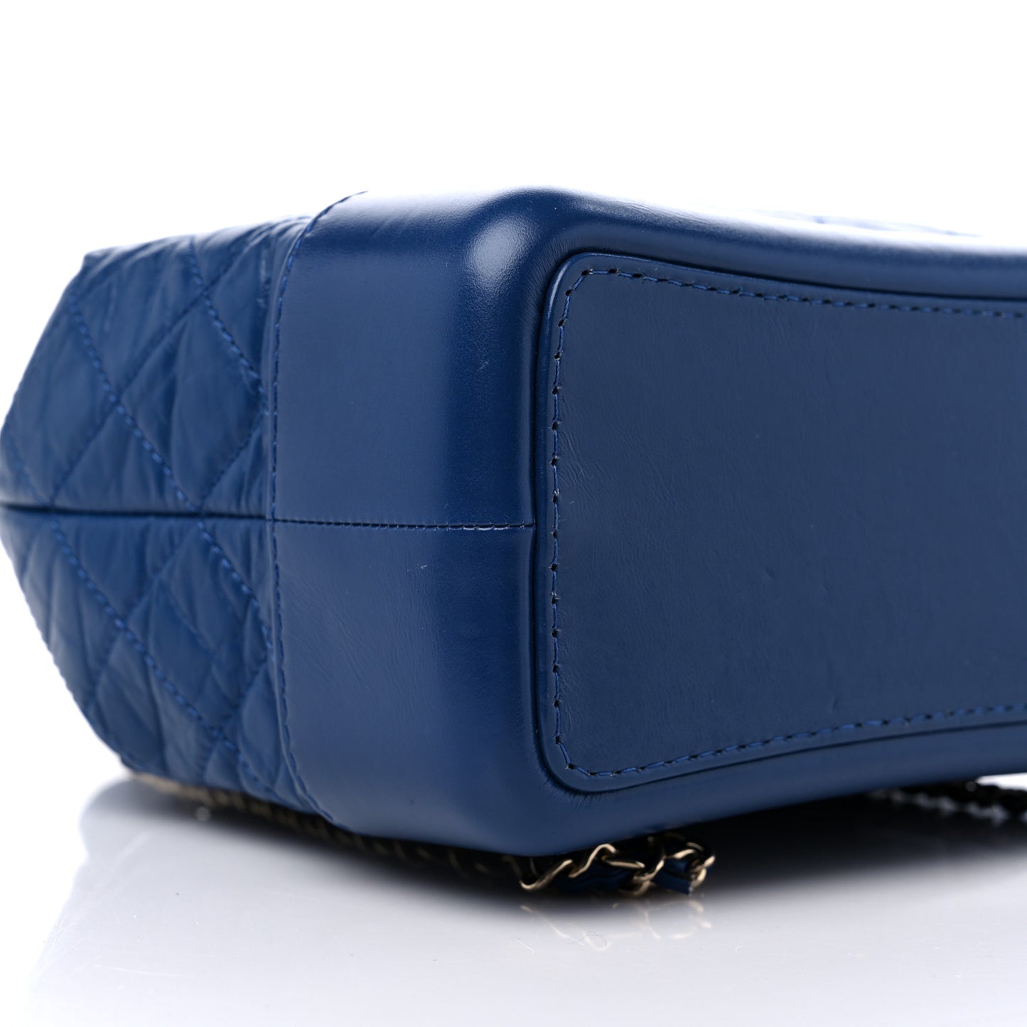 Aged Calfskin Quilted Gabrielle Backpack Blue