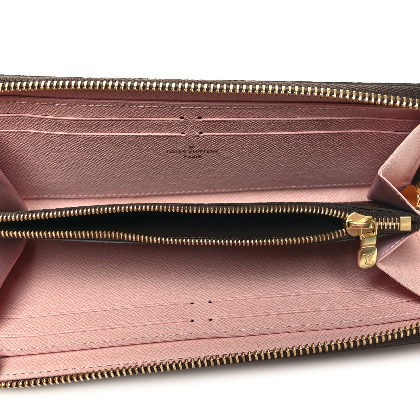 Damier Ebene Clemence Wallet Rose Ballerine
