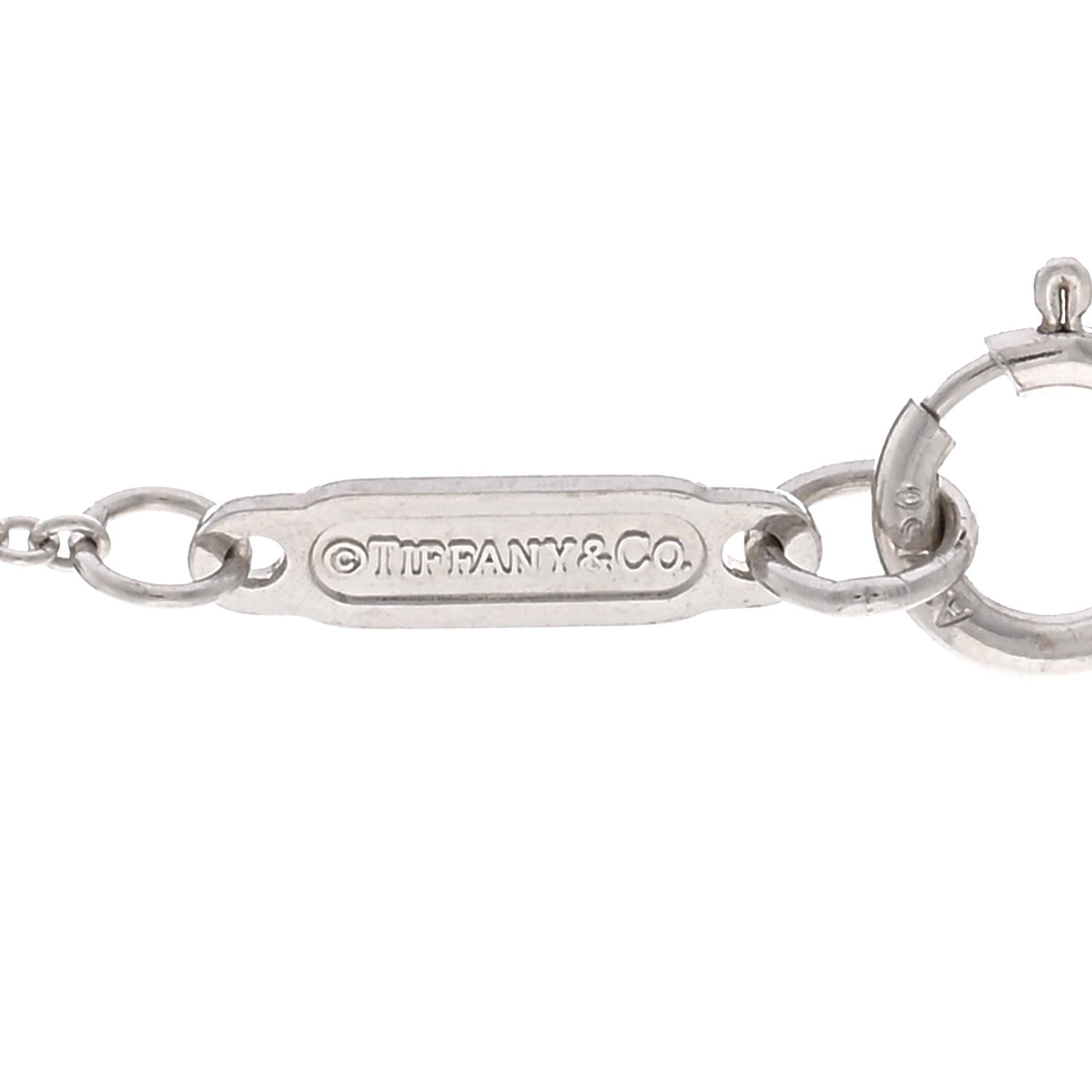 Tiffany 18K White Gold Diamond Modern Keys Open Square Key Pendant Necklace 4 of 4