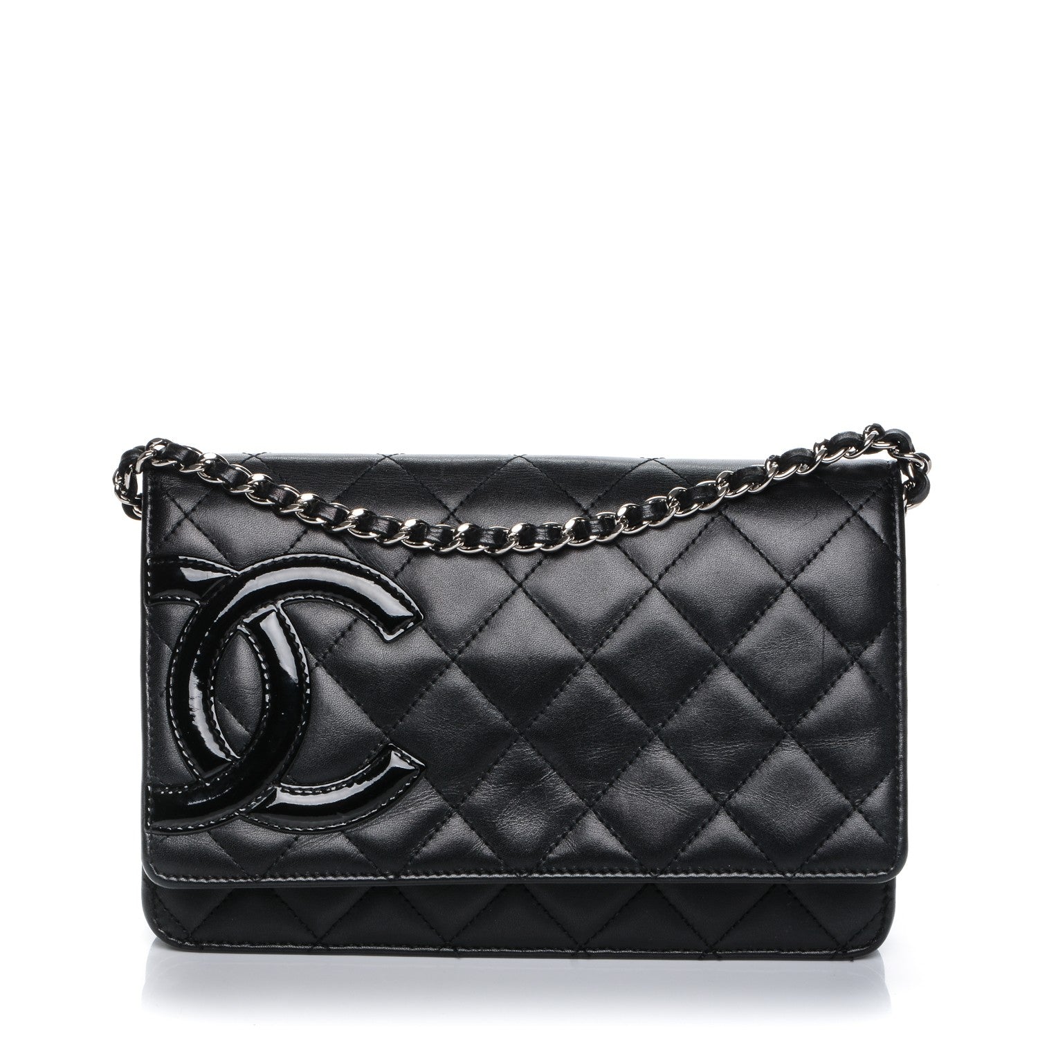Chanel Calfskin Quilted Cambon Wallet On Chain WOC Black 1 of 8