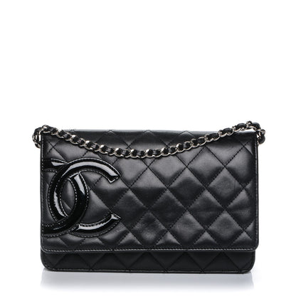 Chanel Calfskin Quilted Cambon Wallet On Chain WOC Black 1 of 8