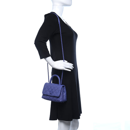 Chanel Caviar Quilted Incognito Extra Mini Coco Handle Flap Blue 2 of 9