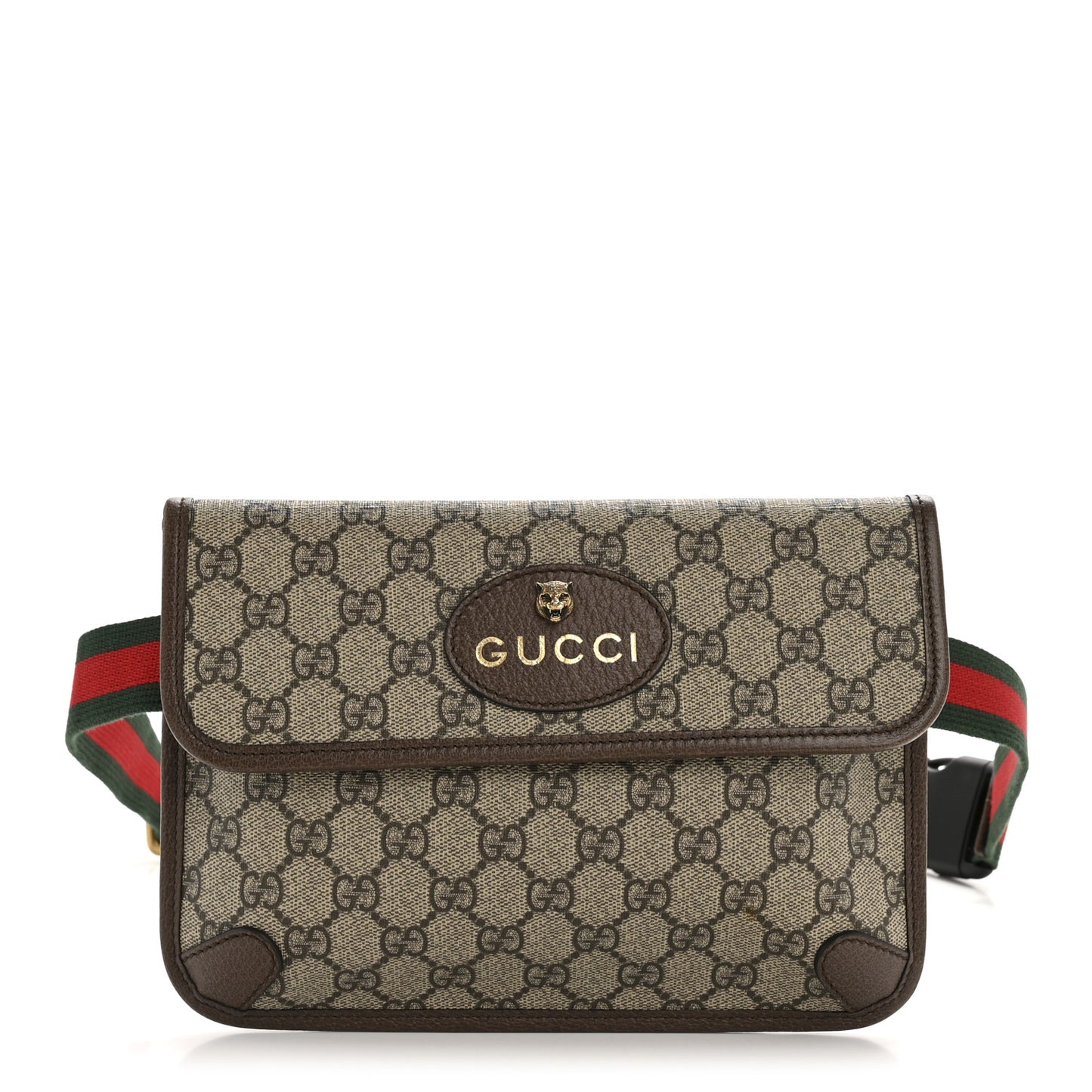 GG Supreme Monogram Neo Vintage Web Belt Bag Brown