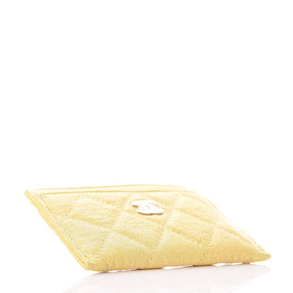 Chanel Iridescent Caviar Quilted Card Holder Yellow 4 of 9