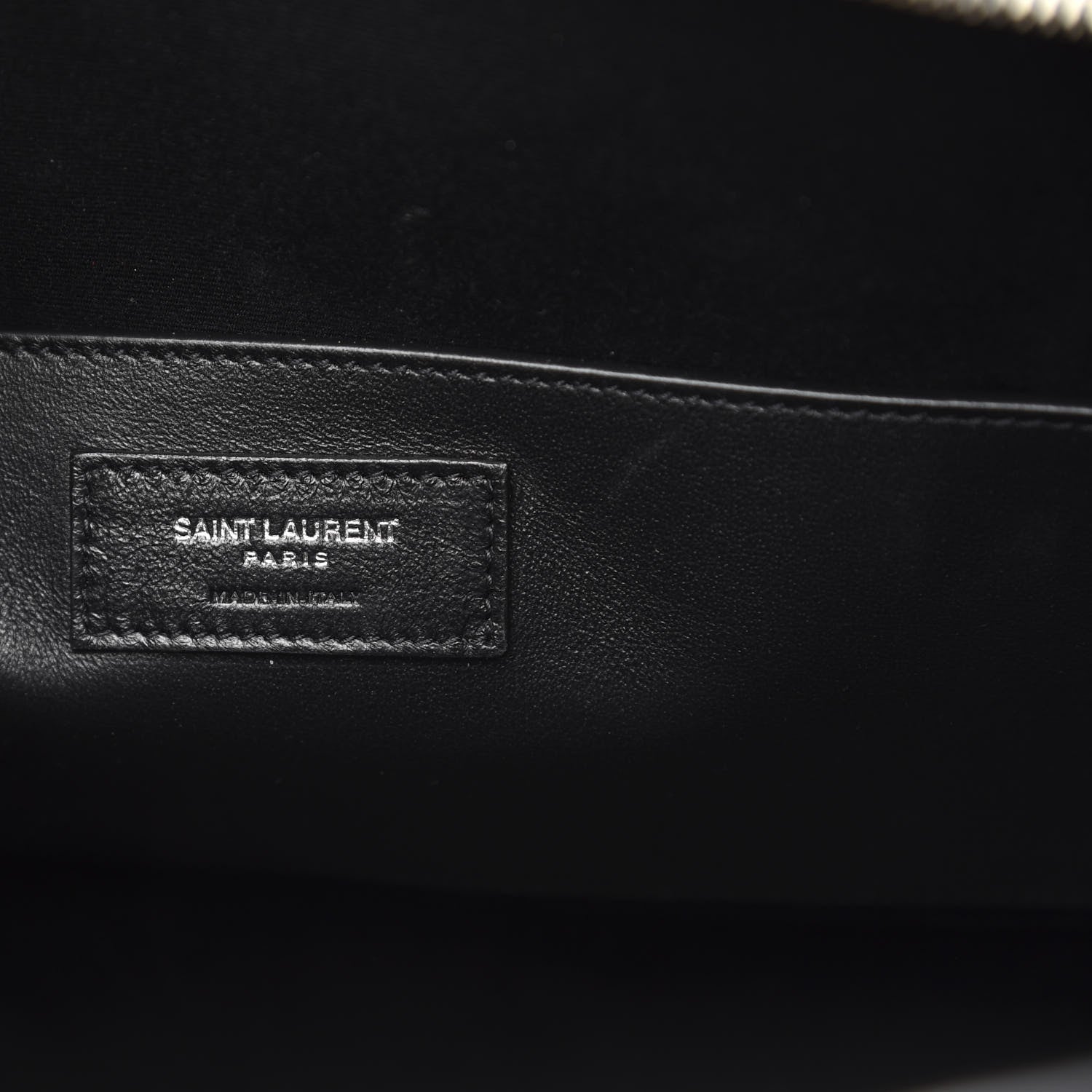 Saint Laurent Shiny Calfskin Lizard Embossed Large Uptown Tote Black 6 of 10