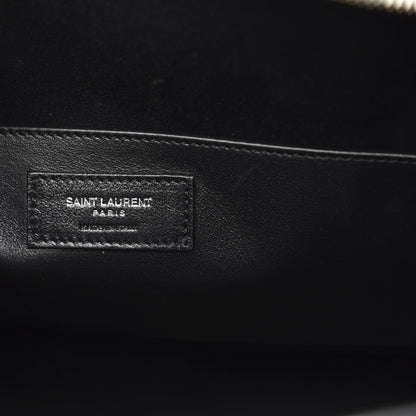 Saint Laurent Shiny Calfskin Lizard Embossed Large Uptown Tote Black 6 of 10